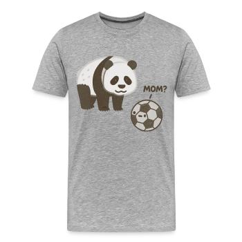 Panda rencontre football - T-shirt bio Premium Homme - gris chiné - Devant - Damien (186cm)