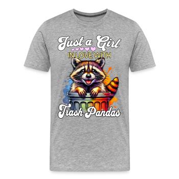 Fille raton laveur d’Amérique du Nord - T-shirt bio Premium Homme - gris chiné - Devant - Damien (186cm)