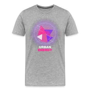 Urban Energy – Neongeometrisches Muster - Männer Premium Bio T-Shirt - Grau meliert - Vorne - Damien (186cm)
