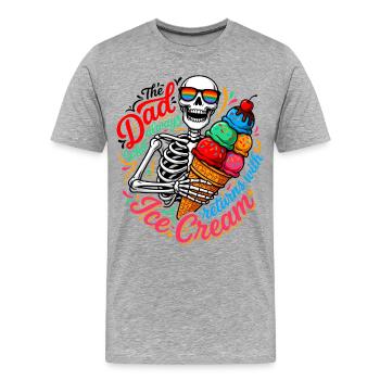 Squelette avec de la glace - T-shirt bio Premium Homme - gris chiné - Devant - Damien (186cm)