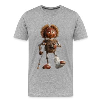 Hazelwood Robo Nut - T-shirt bio Premium Homme - gris chiné - Devant - Damien (186cm)