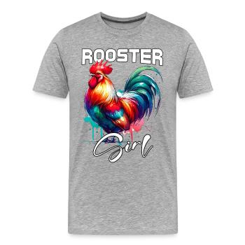 Fille Coq - T-shirt bio Premium Homme - gris chiné - Devant - Damien (186cm)