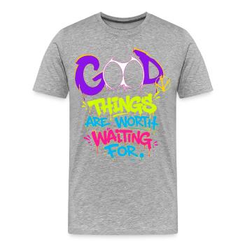 Good_hosszu - T-shirt bio Premium Homme - gris chiné - Devant - Damien (186cm)