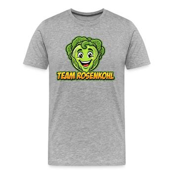 Maillot avec le logo des Choux de Bruxelles - T-shirt bio Premium Homme - gris chiné - Devant - Damien (186cm)