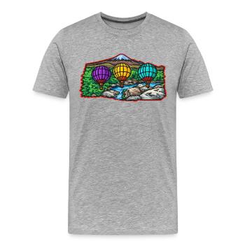 Vibrant Balloon Ridge Escape - Men's Premium Organic T-Shirt - heather grey - Front - Damien (186cm)