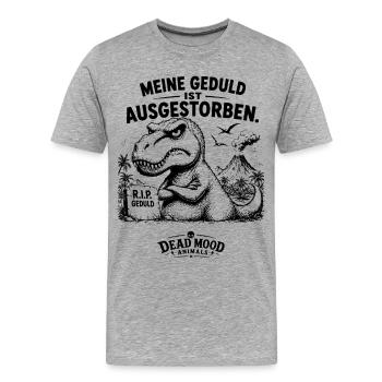 Lustiger T-Rex Dinosaurier Spruch | Sarkasmus Büro - Männer Premium Bio T-Shirt - Grau meliert - Vorne - Damien (186cm)