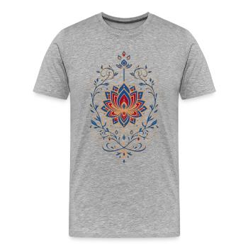 Spiritualité Géométrie sacrée Foi Fleur de lotus - T-shirt bio Premium Homme - gris chiné - Devant - Damien (186cm)