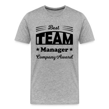 Bester Team Manager - Männer Premium Bio T-Shirt - Grau meliert - Vorne - Damien (186cm)