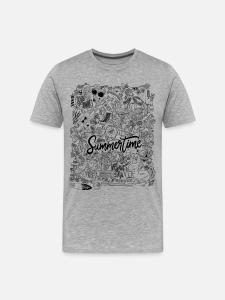 Summertime - Men's Premium Organic T-Shirt - heather grey