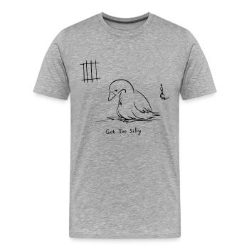 Trop bête - Drôle d’oie - T-shirt bio Premium Homme - gris chiné - Devant - Damien (186cm)
