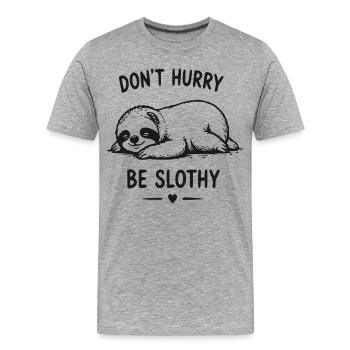 Thème du paresseux du rêve paresseux - T-shirt bio Premium Homme - gris chiné - Devant - Damien (186cm)