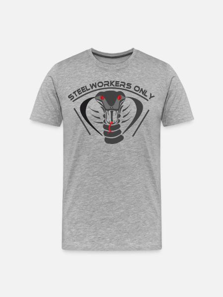 Steelworkers_only_001 - Men's Premium Organic T-Shirt - heather grey