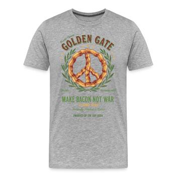 Breakfast Funny Brunch Coffee Bacon Food Breakfast - Men's Premium Organic T-Shirt - heather grey - Front - Damien (186cm)