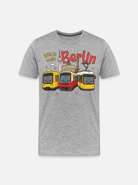 Ditt is mein Berlin - Männer Premium Bio T-Shirt - Grau meliert