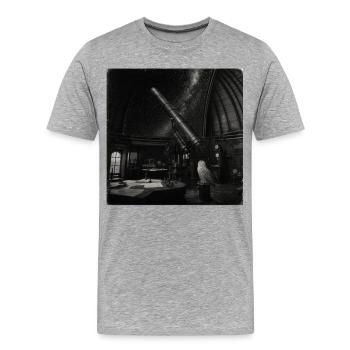 Astronomie Owl Noir Crime Animal Vintage Low Fi - T-shirt bio Premium Homme - gris chiné - Devant - Damien (186cm)