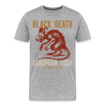 Tournée européenne de la peste noire 1346 1353 Médiévale - T-shirt bio Premium Homme - gris chiné - Devant - Damien (186cm)