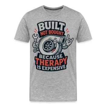 Moteur de tournevis pour voiture fabriqué et non acheté - T-shirt bio Premium Homme - gris chiné - Devant - Damien (186cm)