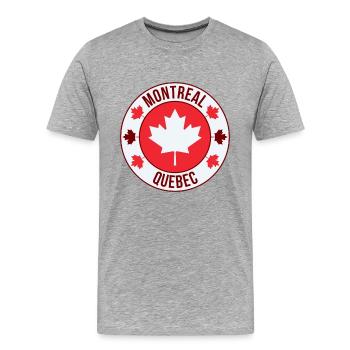 Montreal Quebec Maple Crest - Men's Premium Organic T-Shirt - heather grey - Front - Damien (186cm)
