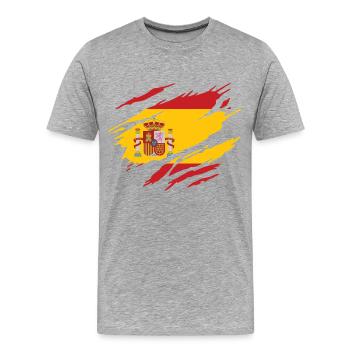 Espagne drapeau espagnol - T-shirt bio Premium Homme - gris chiné - Devant - Damien (186cm)