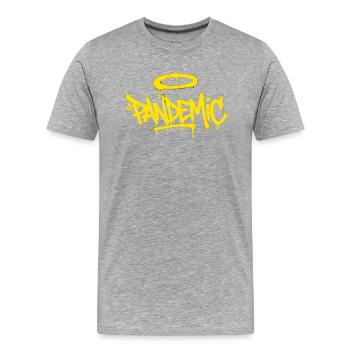 Halo Graffiti Pulse - T-shirt bio Premium Homme - gris chiné - Devant - Damien (186cm)