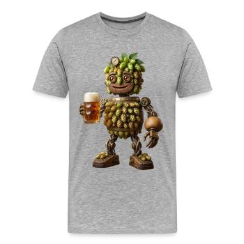 Hopkin : Golem du Saut Steampunk - T-shirt bio Premium Homme - gris chiné - Devant - Damien (186cm)