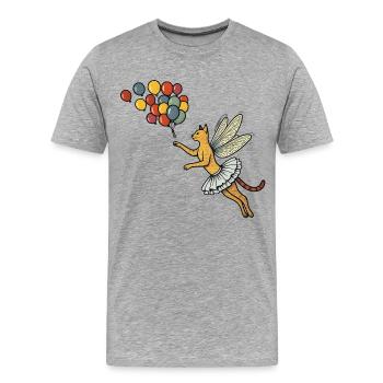 Des mouches féées avec des ballons colorés - T-shirt bio Premium Homme - gris chiné - Devant - Damien (186cm)