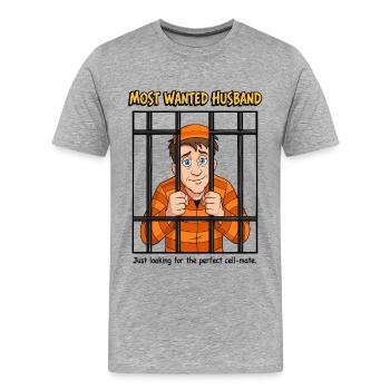 Le mari le plus désiré - T-shirt bio Premium Homme - gris chiné - Devant - Damien (186cm)