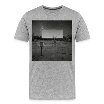 Lieux perdus Cinéma Cerf Art Noir & Blanc Art Animal - T-shirt bio Premium Homme - gris chiné - Devant - Damien (186cm)