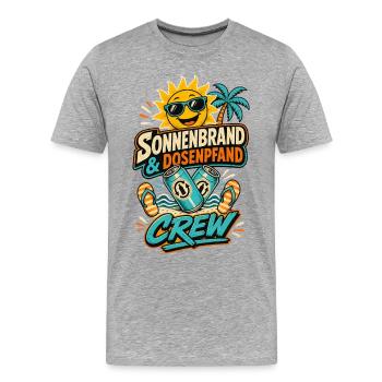 Sonnenbrand Dosenpfand Crew Shirt - Männer Premium Bio T-Shirt - Grau meliert - Vorne - Damien (186cm)