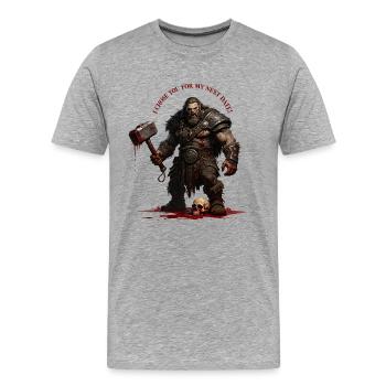 Chef de guerre sanglant - T-shirt bio Premium Homme - gris chiné - Devant - Damien (186cm)