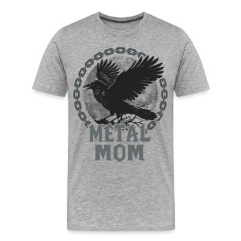 Metal Mom Corbeau Cadeau Heavy Metal Femme - T-shirt bio Premium Homme - gris chiné - Devant - Damien (186cm)