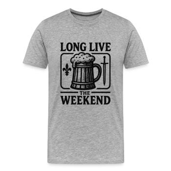 Vive la chope de bière du week-end - Drôle de consommation - T-shirt bio Premium Homme - gris chiné - Devant - Damien (186cm)