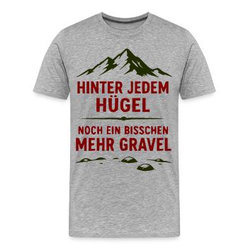 Hinter jedem Hügel Mehr Gravel - Männer Premium Bio T-Shirt - Grau meliert - Vorne - Damien (186cm)