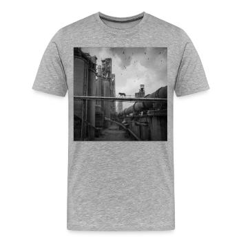 Wolf Lost Place Art en noir et blanc Crime animalier - T-shirt bio Premium Homme - gris chiné - Devant - Damien (186cm)