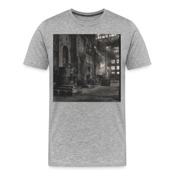 Lost Places Factory Retro Ravens Animal Crime Ruin - T-shirt bio Premium Homme - gris chiné - Devant - Damien (186cm)