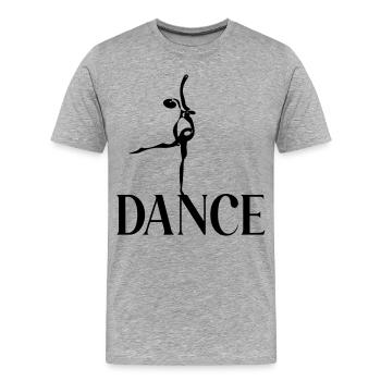 Danse dansante de ballerine - T-shirt bio Premium Homme - gris chiné - Devant - Damien (186cm)