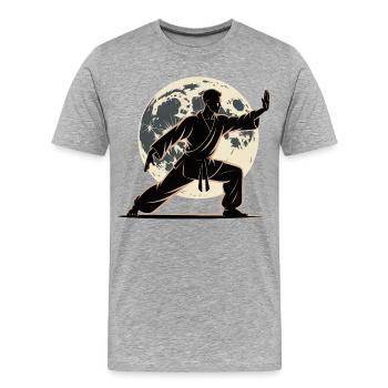 Tai Chi Zen Meditation – Chi Qigong Training - Männer Premium Bio T-Shirt - Grau meliert - Vorne - Damien (186cm)