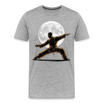 Tai Chi Zen Meditation – Chi Qigong Training - Männer Premium Bio T-Shirt - Grau meliert - Vorne - Damien (186cm)