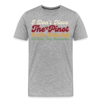 Pinot est parti pour cette discussion - T-shirt bio Premium Homme - gris chiné - Devant - Damien (186cm)