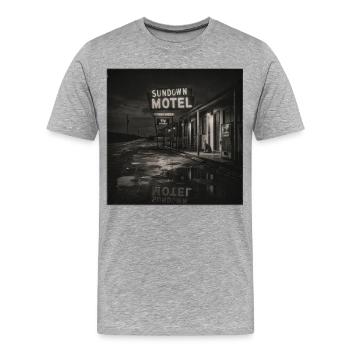 Motel vintage Night Noir Motif animal Chat Animal - T-shirt bio Premium Homme - gris chiné - Devant - Damien (186cm)