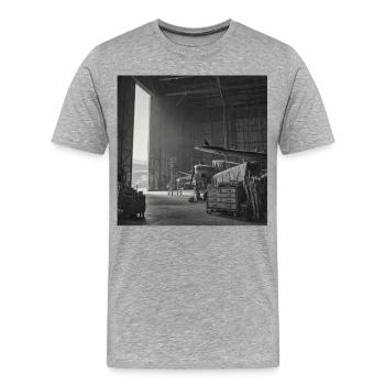 Raven dans l’avion Lieu perdu Crime animal vintage - T-shirt bio Premium Homme - gris chiné - Devant - Damien (186cm)