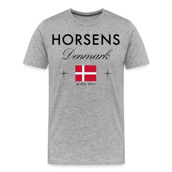 Horsens Denmark Coordinates Travel Souvenir - Men's Premium Organic T-Shirt - heather grey - Front - Damien (186cm)
