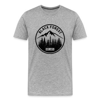 Insigne de la Forêt-Noire | Vintage de la Forêt-Noire - T-shirt bio Premium Homme - gris chiné - Devant - Damien (186cm)