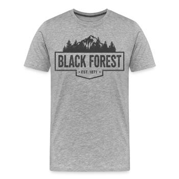 Insigne vintage de la Forêt-Noire | Forêt-Noire - T-shirt bio Premium Homme - gris chiné - Devant - Damien (186cm)