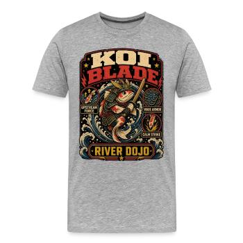Chemise Koi Blade River Dojo - T-shirt bio Premium Homme - gris chiné - Devant - Damien (186cm)