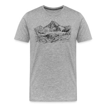 Großglockner | Le plus haut sommet d’Autriche, 3798 m - T-shirt bio Premium Homme - gris chiné - Devant - Damien (186cm)