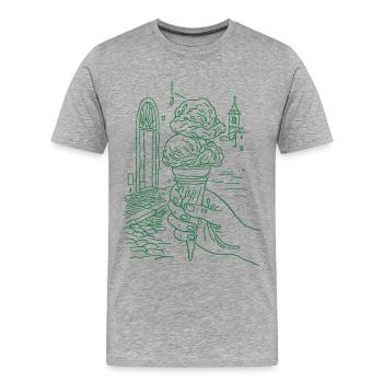 Glace d’été - T-shirt bio Premium Homme - gris chiné - Devant - Damien (186cm)