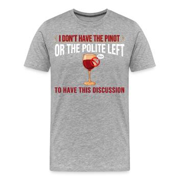 Pinot vs gauche polie : plus de discussions - T-shirt bio Premium Homme - gris chiné - Devant - Damien (186cm)