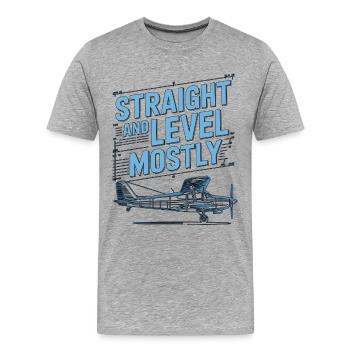 Hôtesse de l’air en droit et en niveau privé - T-shirt bio Premium Homme - gris chiné - Devant - Damien (186cm)