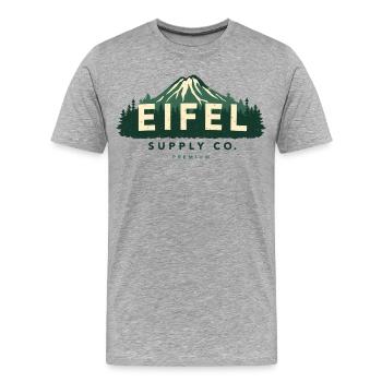 Eifel Supply Co. | Design extérieur vintage - T-shirt bio Premium Homme - gris chiné - Devant - Damien (186cm)